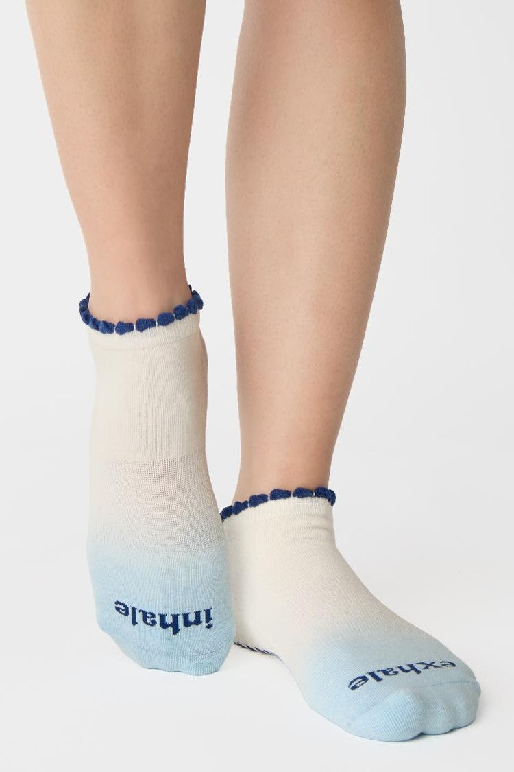 Breath Full Foot Grip Sock Cloud Mist