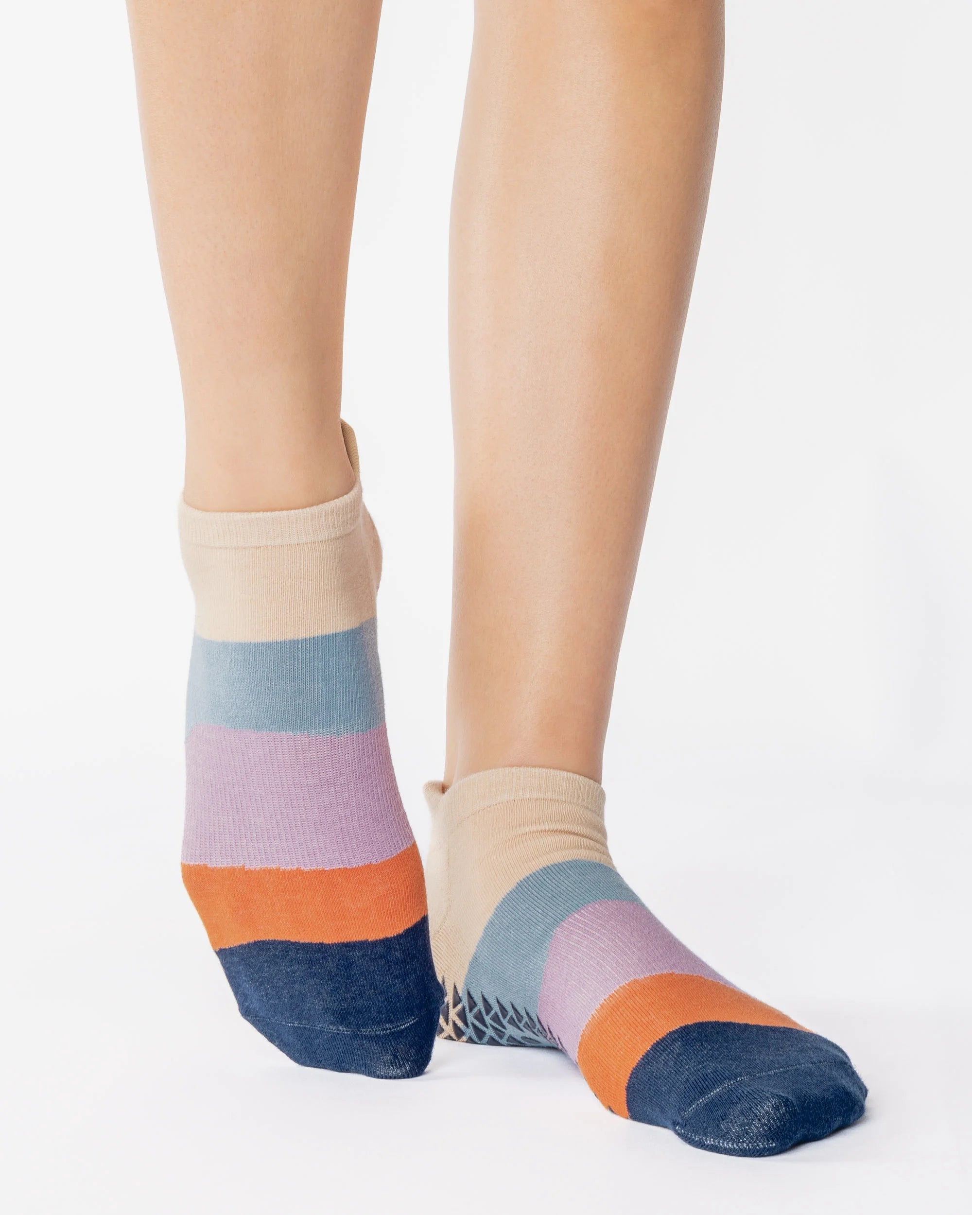 Layered Striped Full Foot Grip Sock