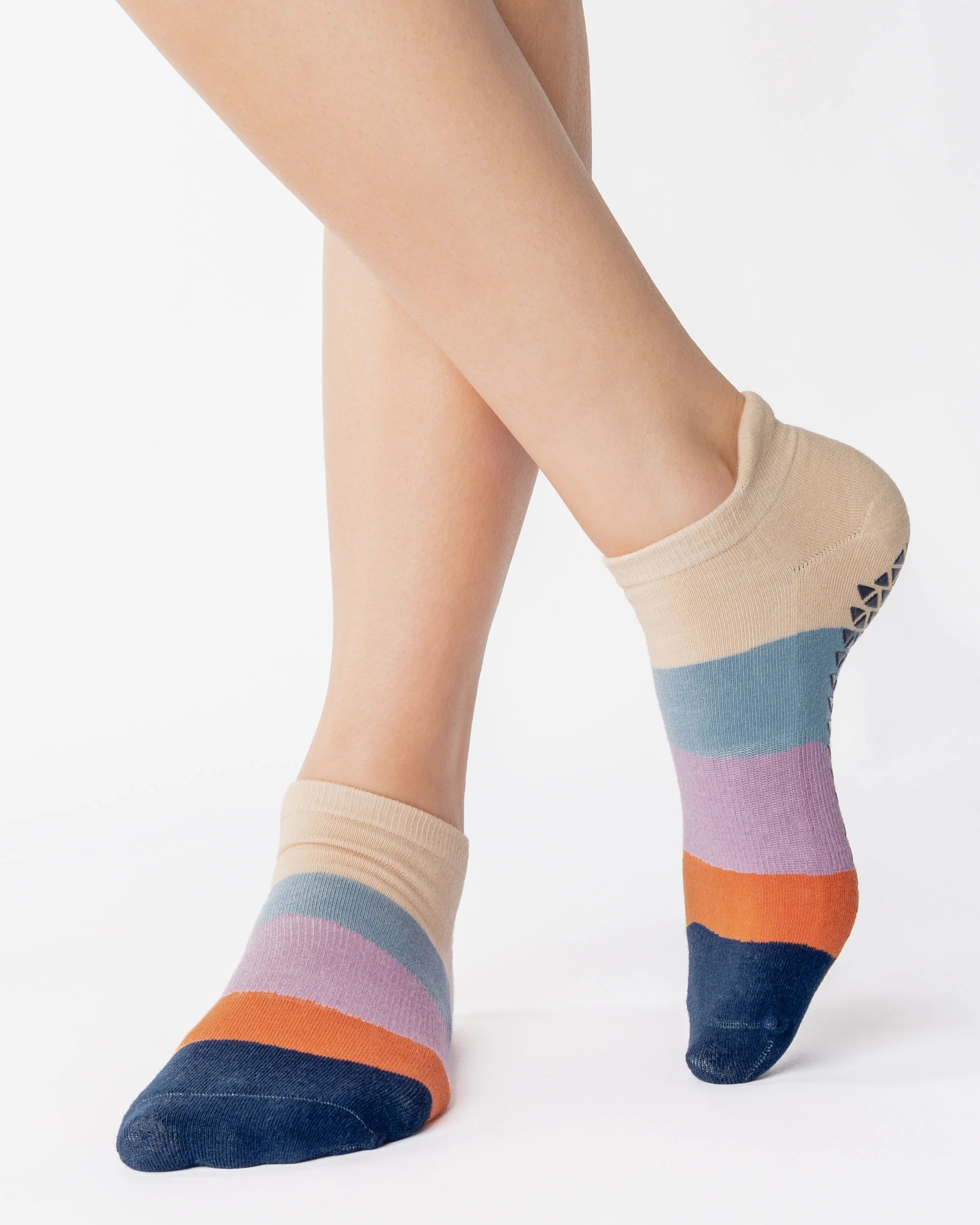 Layered Striped Full Foot Grip Sock