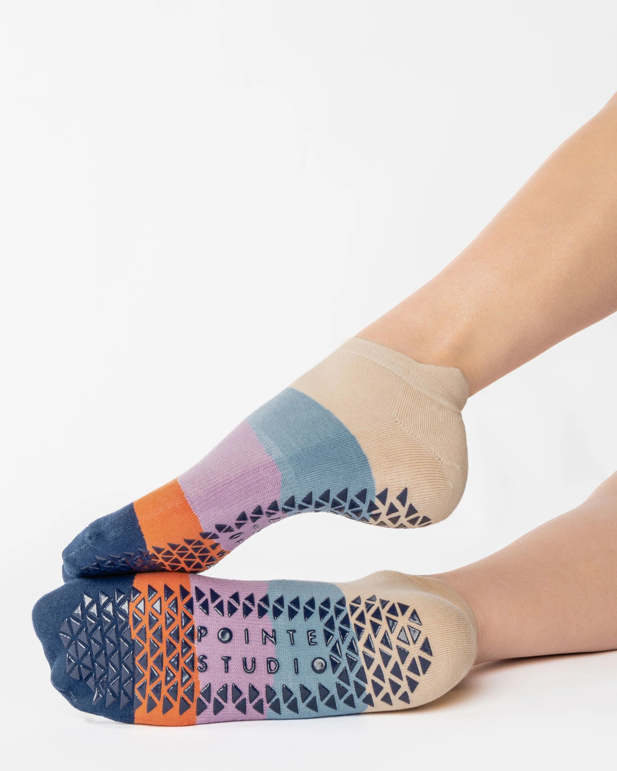 Layered Striped Full Foot Grip Sock