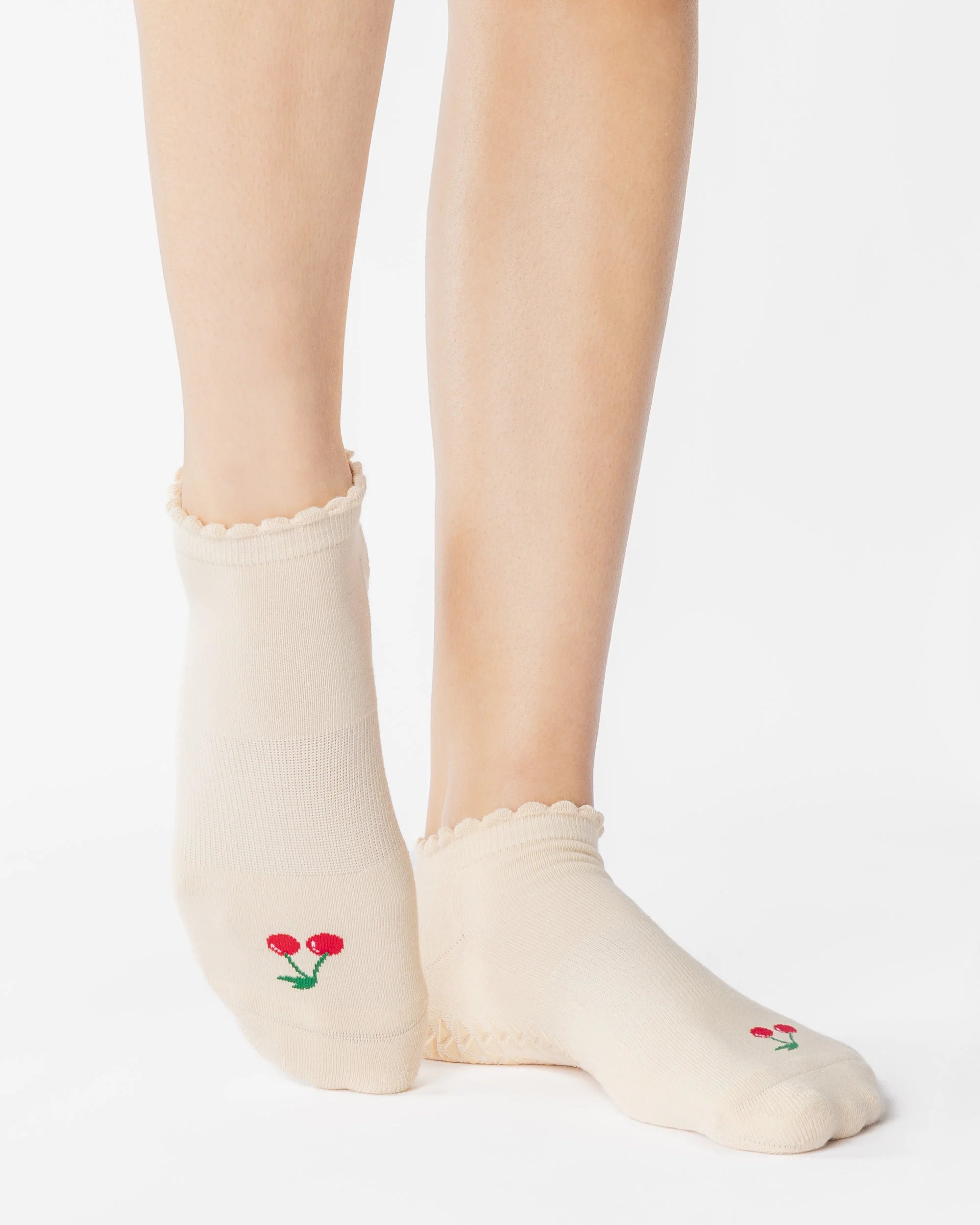 Cherry Full Foot Grip Sock