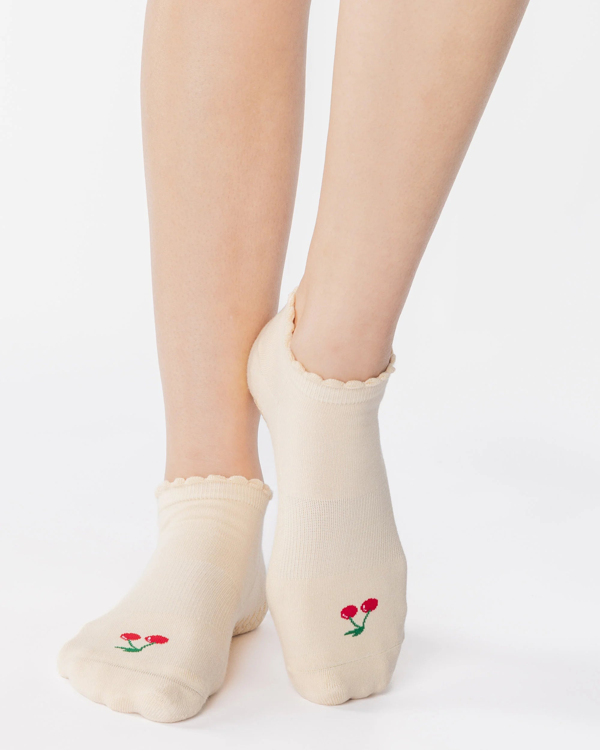 Cherry Full Foot Grip Sock