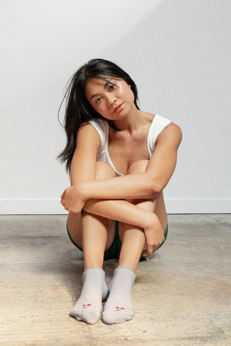 Cherry Full Foot Grip Sock