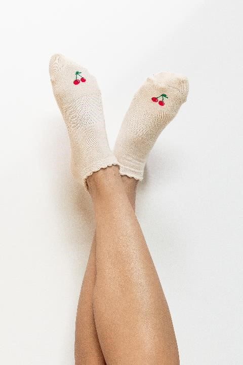 Cherry Full Foot Grip Sock
