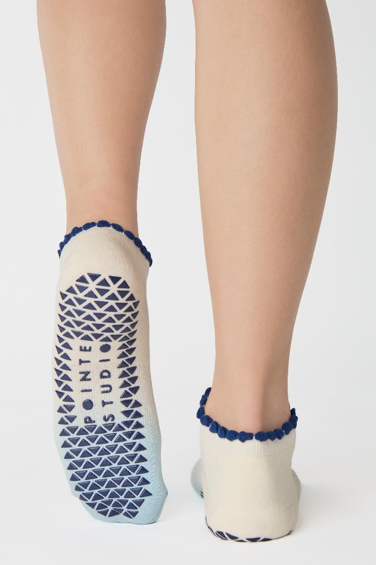 Breath Full Foot Grip Sock Cloud Mist