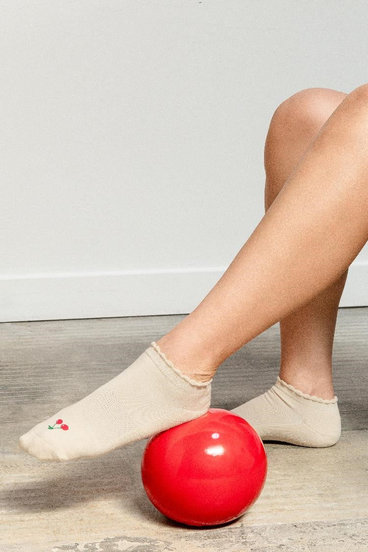 Cherry Full Foot Grip Sock