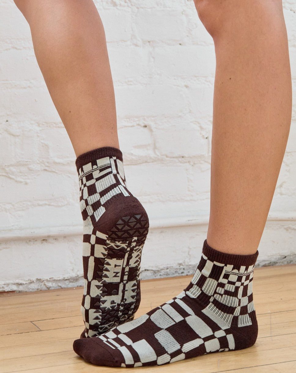 Retro Geo Ankle Grip Sock